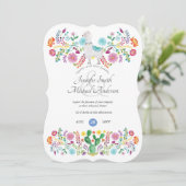 Fiesta Oefenavondmaal Llama Folk Bloemen Cactussen Kaart (Staand voorkant)