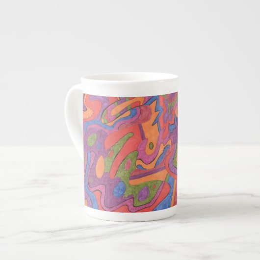 Fiesta, Origineel Abstract Porselein Kop (Links)