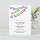 Fiesta Papel Picado bruiloft uitnodiging (Staand voorkant)