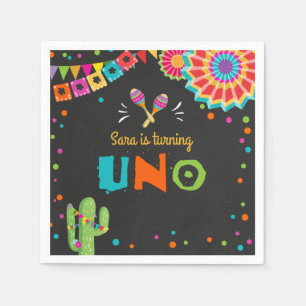 Fiesta Paper Napkins Mexican Uno First Birthday Servet
