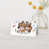 Fiesta Papillon Hond met Sombrero en Sarape Afsprakenkaart (Achterkant)