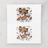 Fiesta Papillon Hond met Sombrero en Sarape Afsprakenkaart (Binnenkant ongevouwen)