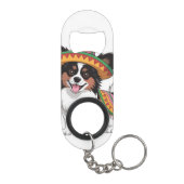 Fiesta Papillon Hond met Sombrero en Sarape Mini Flessenopener (Achterkant)