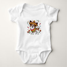 Fiesta Papillon Hond met Sombrero en Sarape