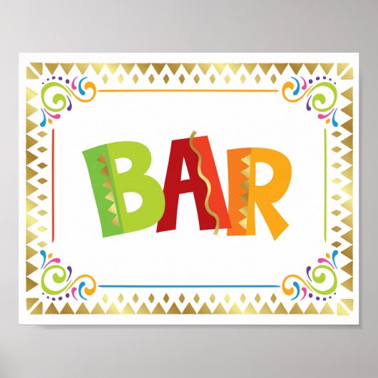 Fiesta Party BAR Sign Print (Voorkant)