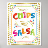 Fiesta Party CHIPS and SALSA Sign Print (Voorkant)
