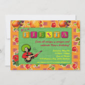 Fiesta Party Invitation - Mariachi Man Oranje Kaart (Voorkant)