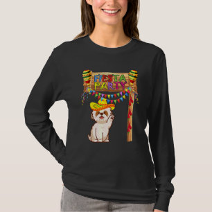 Fiesta Party Mexican Shih Tzu Sombrero Cinco De M T-shirt