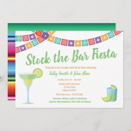 Fiesta Party nodigt uit Aankondiging (Voorkant / Achterkant)