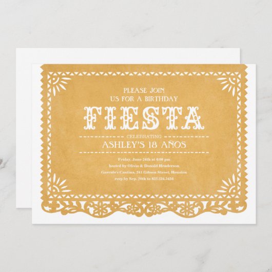 Fiesta Party Papel Picado Uitnodigingen (Voorkant / Achterkant)