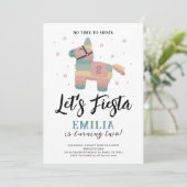 Fiesta Party Piñata Aardse Gedempte Kleuren Uitnod Kaart (Staand voorkant)