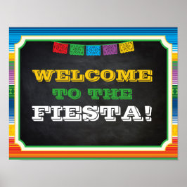 Fiesta Party Sign, Welcome Sign, Mexicaanse Partij Poster