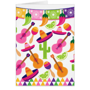Fiesta Party Sombrero Cactus Limes Peppers Maracas