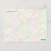Fiesta Party Sombrero Cactus Limes Peppers Maracas Briefkaart (Achterkant)