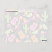 Fiesta Party Sombrero Cactus Limes Peppers Maracas Briefkaart (Achterkant)