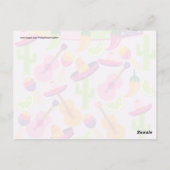 Fiesta Party Sombrero Cactus Limes Peppers Maracas Briefkaart (Achterkant)