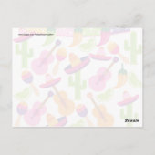 Fiesta Party Sombrero Cactus Limes Peppers Maracas Briefkaart (Achterkant)