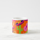 Fiesta Party Sombrero Cactus Limes Peppers Maracas Espresso Kop (Voorkant)