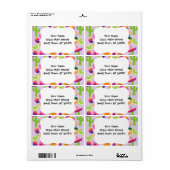 Fiesta Party Sombrero Cactus Limes Peppers Maracas Etiket (Full Sheet)