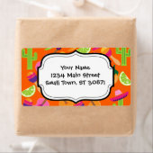 Fiesta Party Sombrero Cactus Limes Peppers Maracas Etiket (Insitu)