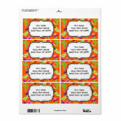 Fiesta Party Sombrero Cactus Limes Peppers Maracas Etiket (Full Sheet)