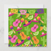 Fiesta Party Sombrero Cactus Limes Peppers Maracas Kaart (Achterkant)