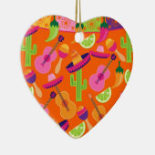 Fiesta Party Sombrero Cactus Limes Peppers Maracas Keramisch Ornament (Rechts)