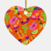 Fiesta Party Sombrero Cactus Limes Peppers Maracas Keramisch Ornament (Voorkant)