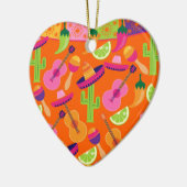 Fiesta Party Sombrero Cactus Limes Peppers Maracas Keramisch Ornament (Links)