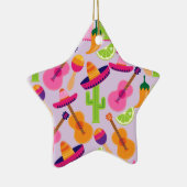 Fiesta Party Sombrero Cactus Limes Peppers Maracas Keramisch Ornament (Rechts)