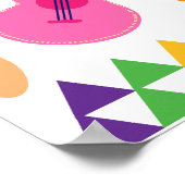 Fiesta Party Sombrero Cactus Limes Peppers Maracas Poster (Hoek)