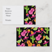 Fiesta Party Sombrero Cactus Limes Peppers Maracas Visitekaartje (Voorkant / Achterkant)