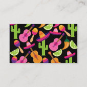 Fiesta Party Sombrero Cactus Limes Peppers Maracas Visitekaartje (Achterkant)