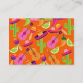 Fiesta Party Sombrero Cactus Limes Peppers Maracas Visitekaartje (Achterkant)