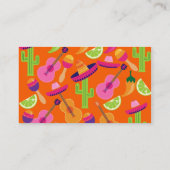 Fiesta Party Sombrero Cactus Limes Peppers Maracas Visitekaartje (Achterkant)