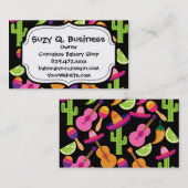 Fiesta Party Sombrero Cactus Limes Peppers Maracas Visitekaartje (Voorkant / Achterkant)