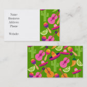 Fiesta Party Sombrero Cactus Limes Peppers Maracas Visitekaartje (Voorkant / Achterkant)