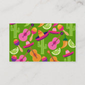 Fiesta Party Sombrero Cactus Limes Peppers Maracas Visitekaartje (Achterkant)