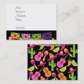 Fiesta Party Sombrero Cactus Limes Peppers Maracas Visitekaartje (Voorkant / Achterkant)