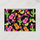 Fiesta Party Sombrero Cactus Limes Peppers Maracas Visitekaartje (Achterkant)