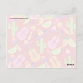 Fiesta Party Sombrero Limes Guitar Maraca Saguaro Briefkaart (Achterkant)