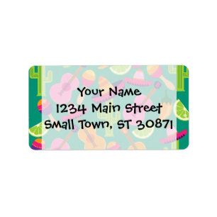 Fiesta Party Sombrero Limes Guitar Maraca Saguaro Etiket