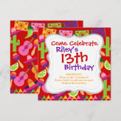 Fiesta Party Sombrero Limes Guitar Maraca Saguaro Kaart (Voorkant / Achterkant)