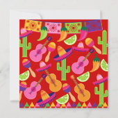 Fiesta Party Sombrero Limes Guitar Maraca Saguaro Kaart (Achterkant)