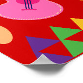 Fiesta Party Sombrero Limes Guitar Maraca Saguaro Poster (Hoek)