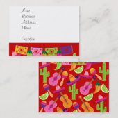 Fiesta Party Sombrero Limes Guitar Maraca Saguaro Visitekaartje (Voorkant / Achterkant)