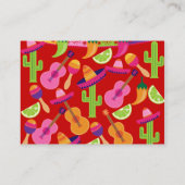 Fiesta Party Sombrero Limes Guitar Maraca Saguaro Visitekaartje (Achterkant)