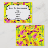 Fiesta Party Sombrero Limes Guitar Maraca Saguaro Visitekaartje (Voorkant / Achterkant)