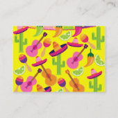 Fiesta Party Sombrero Limes Guitar Maraca Saguaro Visitekaartje (Achterkant)