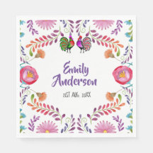 FIESTA Partyware Personalized Folk Art Flowers